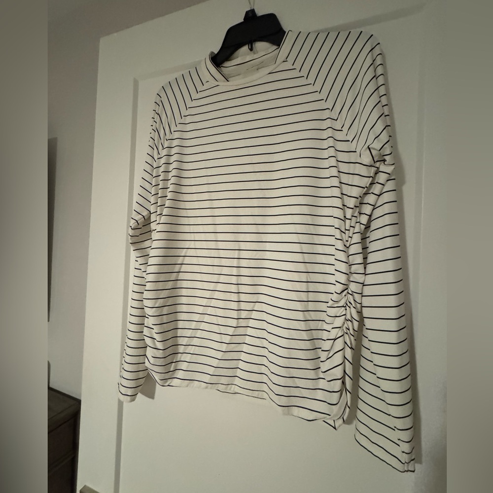 CALIA by Carrie Underwood Striped Swim Coverup - White and Black